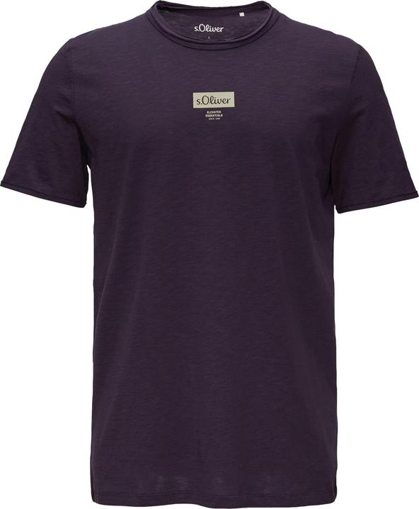 Produktbild S.Oliver T-Shirt Logo-Shirt mit Rollkante und Flammgarnstruktur (S)