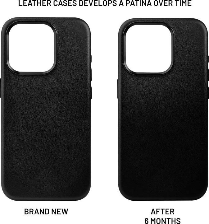 Produktbild Fixed Fixiertes MagLeather | Rückseite | Apfel | iPhone 16 Plus | Leder | Schwarz (Apple iPhone 16 Plus)