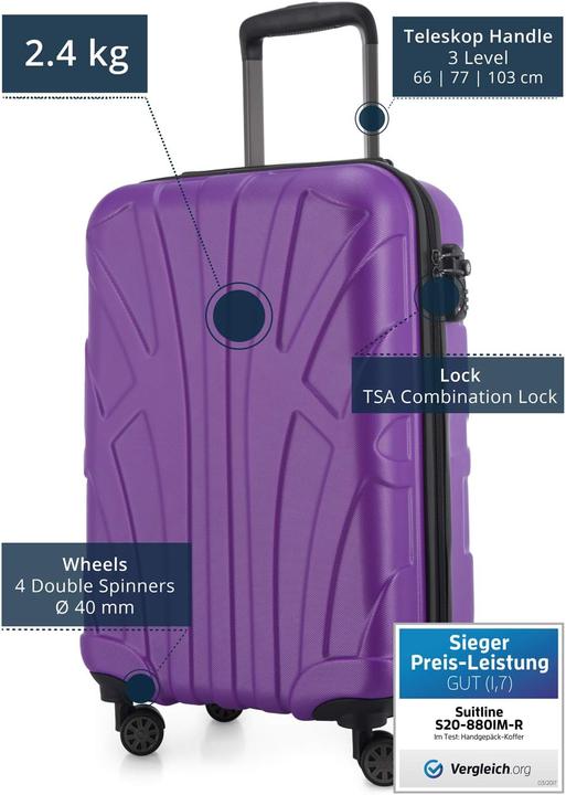 Produktbild Suitline Handgepäck Hartschalen-Koffer (34 l)
