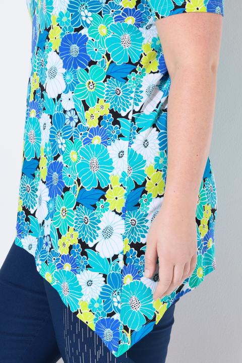 Immagine prodotto Miamoda T-Shirt, A-Linie, Blumenmuster, Zipfelsaum (42)