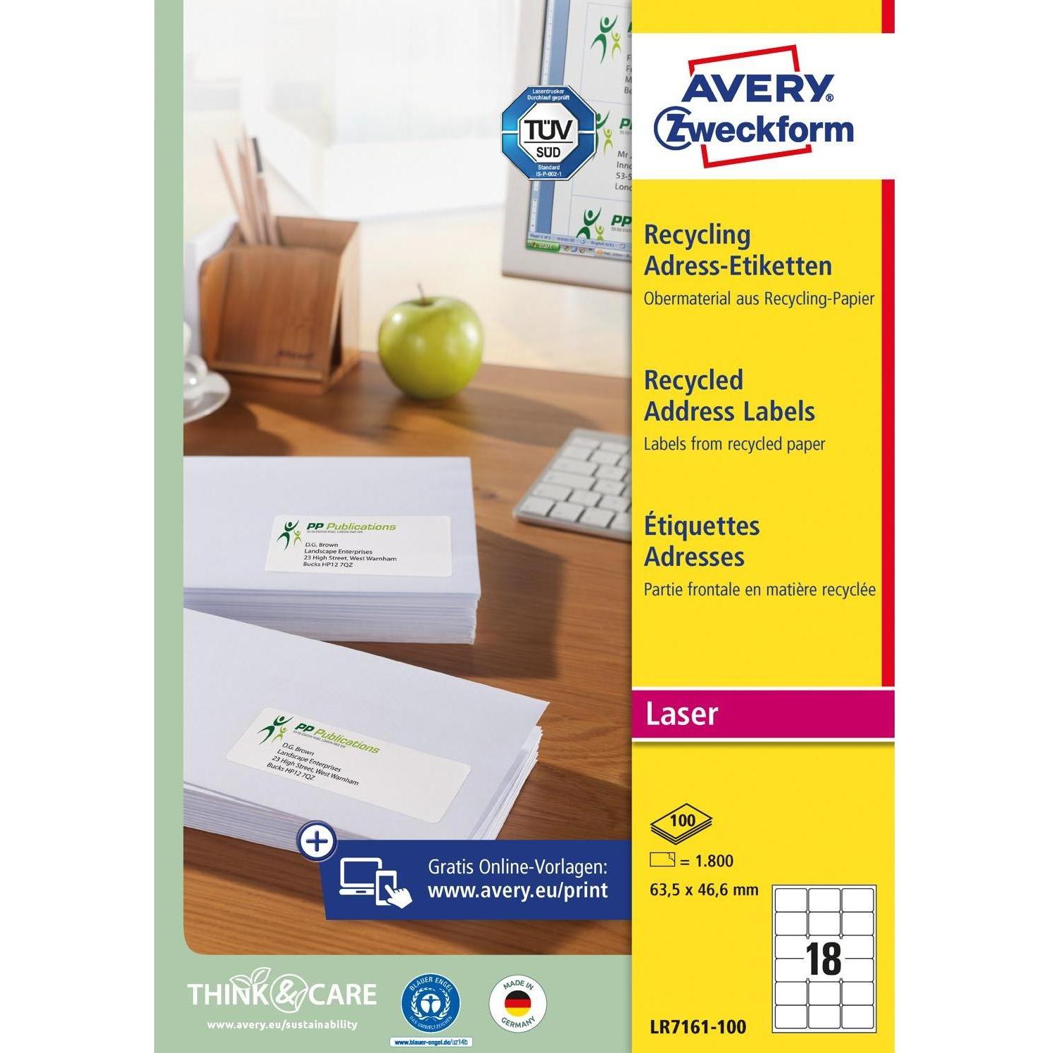 Thumbnail - Avery, Etiketten, Recycling Adress-Etiketten