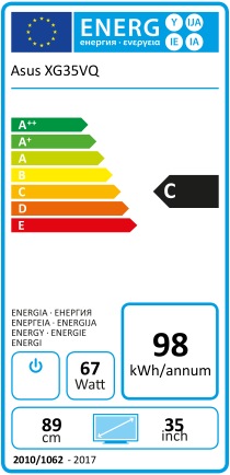 Energie-Label ASUS ROG Strix XG35VQ (3440 x 1440 Pixel, 35")