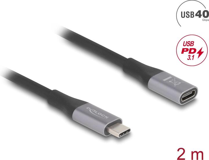 Produktbild Delock USB C – USB C (2 m, USB 4.0, 240 W)