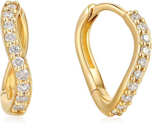 Image du produit Ania Haie Boucles d'oreilles Huggie en or 14ct Magma Diamond (Or jaune 14 carats NATURAL DIAMOND)