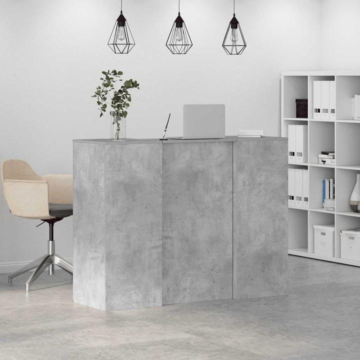 Immagine prodotto VidaXL Bancone reception grigio cemento 135x50x103,5 cm bancone reception in legno