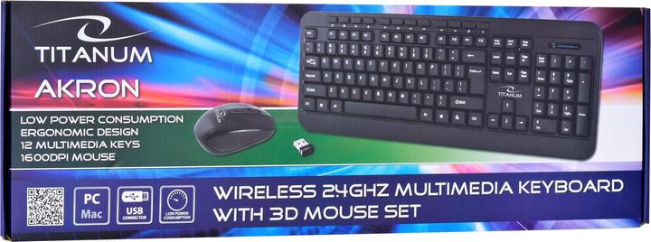 Produktbild Titanum ESPERANZA TK109 - 5901299942611 TK109 AKRON Wireless Keyboard and Wierless Mouse USB 2.4GHz (US, Kabelgebunden)