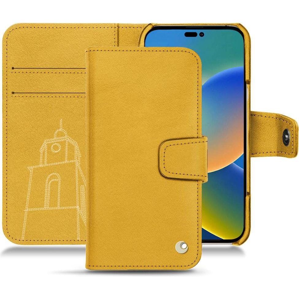 Noreve Lederschutzhülle Wallet (Apple iPhone 14), Smartphone Hülle, Orange