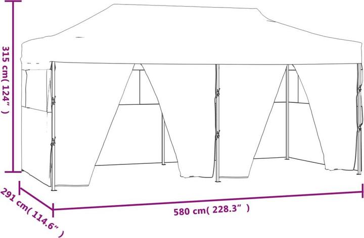 Produktbild vidaXL Partyzelt (291 cm, 580 cm)