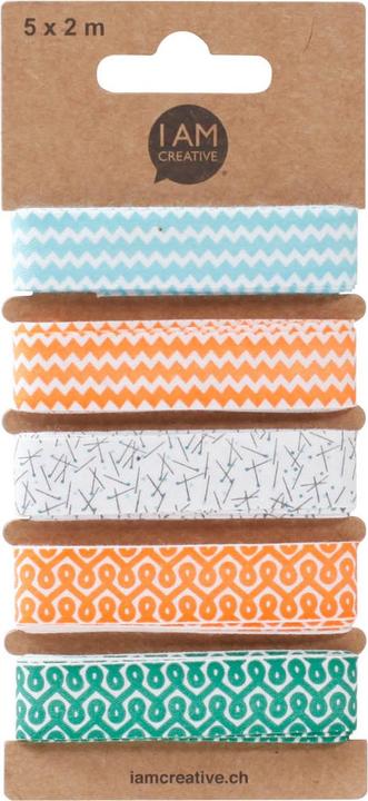 Blanc, Bleu clair, Orange, Turquoise