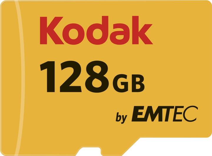 Actual product image Emtec Kodak - Flash memory card (microSDXC to SD adapter included) (128 GB, microSDXC, U1, UHS-I)