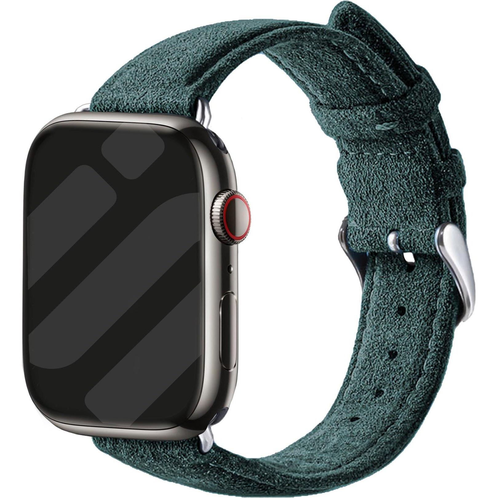 Thumbnail - Strap-it Armband (Alcantara-Stoff, Apple Watch), Uhrenarmband, Grün