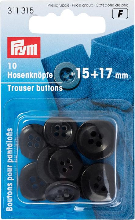 Prym Laiton No.3 Crochets Et Yeux 12 Pièces, Taille 18 mm, Noir