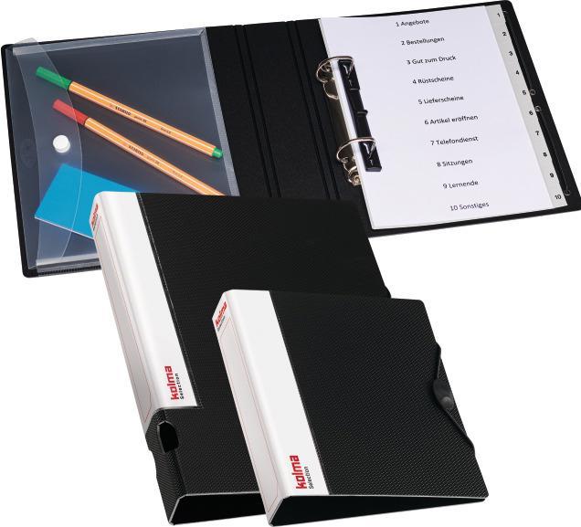 Actual product image Kolma Ring binder Selection A5 Recycling 2 rings filling height 3 cm black (A5, 30 mm, 1 Piece)