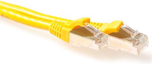 Actual product image ACT Yellow 10 meter SFTP CAT6A patch cable snagless with RJ45 connectors. Cat6a s/ftp snagless yl 10.00m (S/FTP, CAT6a, 10 m)