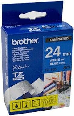 Produktbild Brother TZ555 Laminiertes Band (2.40 cm, Blau, Weiss)
