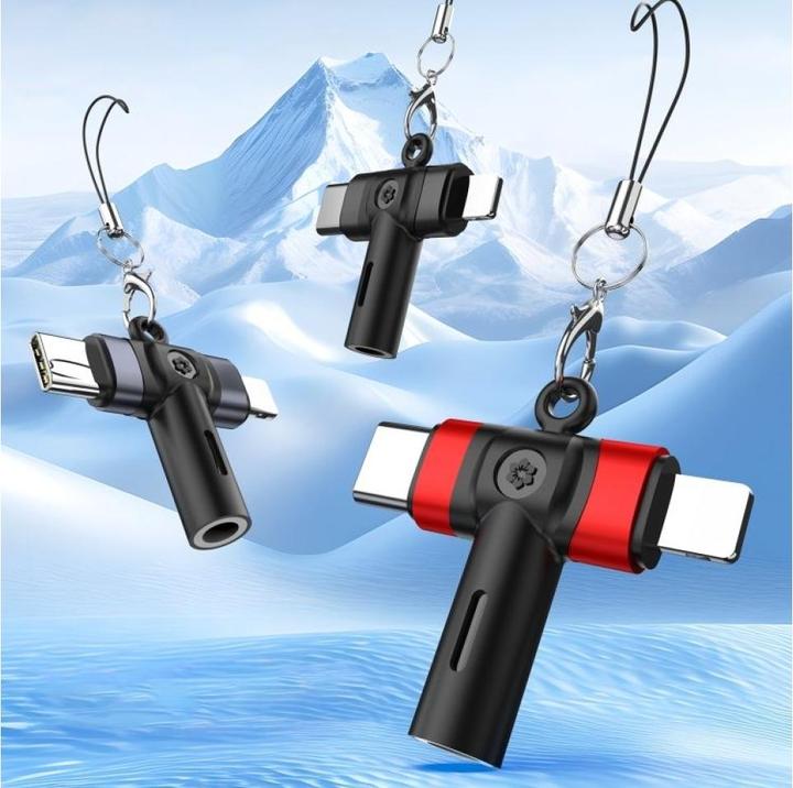 Immagine prodotto PowerGuard CrossAdapter adattatore da USB-C e Lightning a jack da 3,5 mm (Lightning, USB tipo C, Jack da 3.5mm)