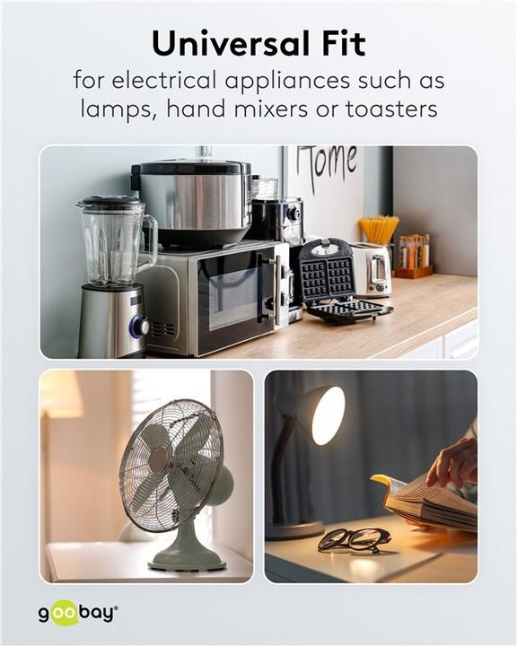 Image du produit Goobay Câble à contact de protection coudé à confectionner, 1,5 m, noir (1.50 m)