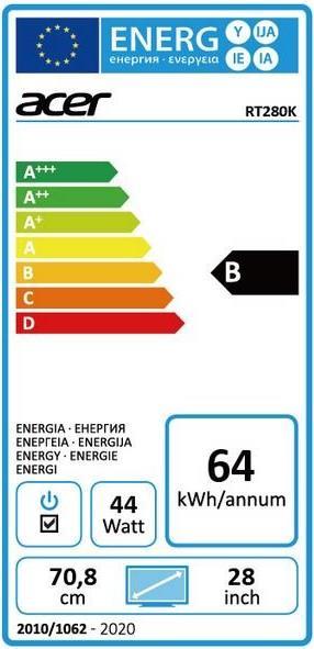 Energy Label Acer Rt280k (3840 x 2160 Pixels, 27.99")