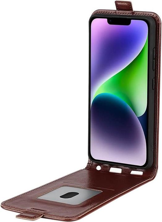 Actual product image Cover-Discount iPhone 15 - Classic Flip Case vertical brown (Apple iPhone 15)