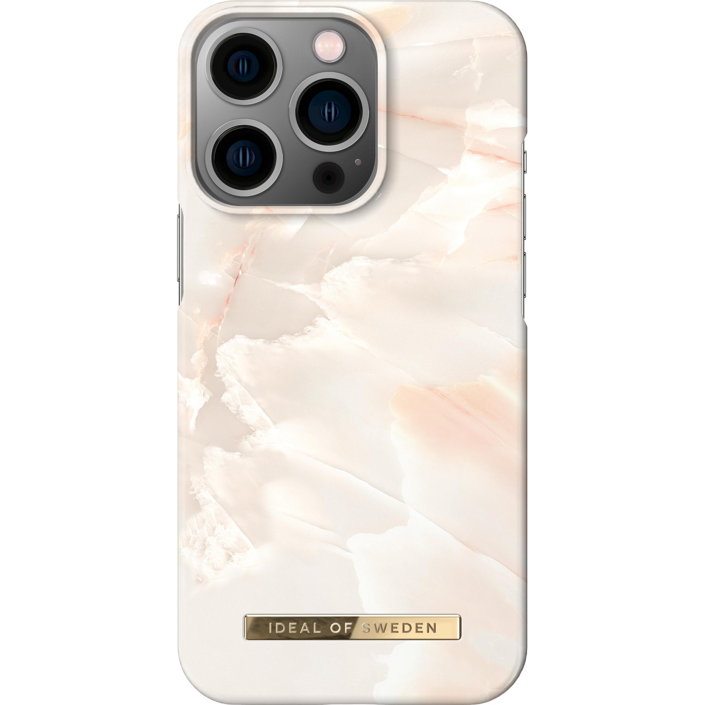 iDeal Of Sweden Designer Hard-Cover Rose Pearl Marble (Apple iPhone 13 Pro), Smartphone Hülle, Rosa, Weiss