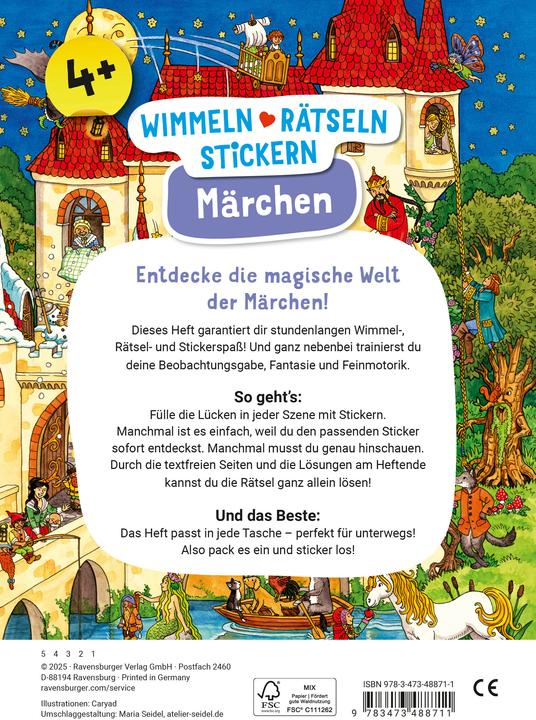 Actual product image Ravensburger Wimmeln, Rätseln, Stickern: Märchen