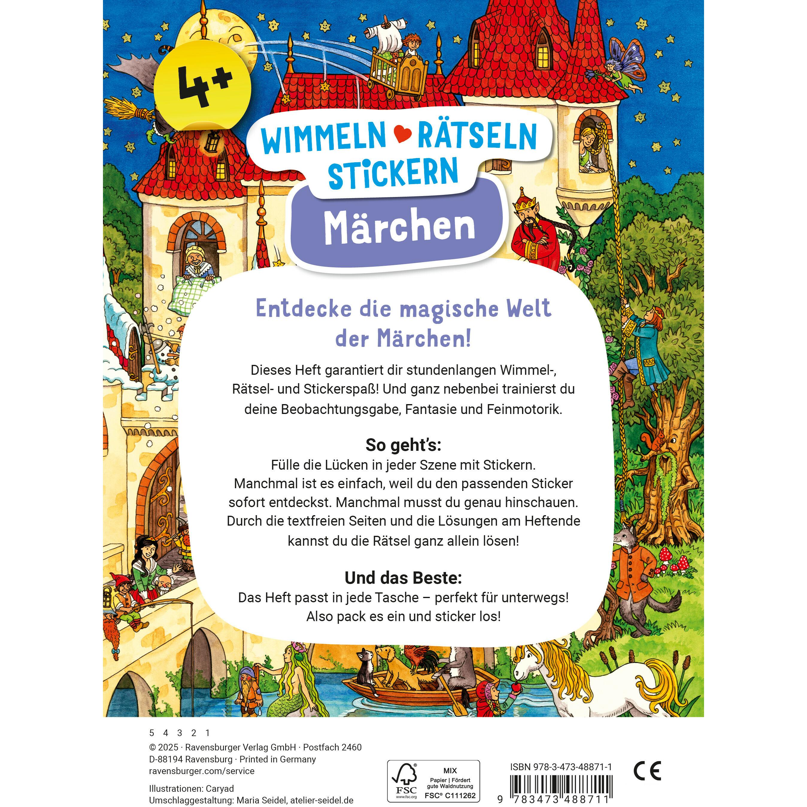 Thumbnail - Ravensburger, Sticker, Wimmeln, Rätseln, Stickern: Märchen