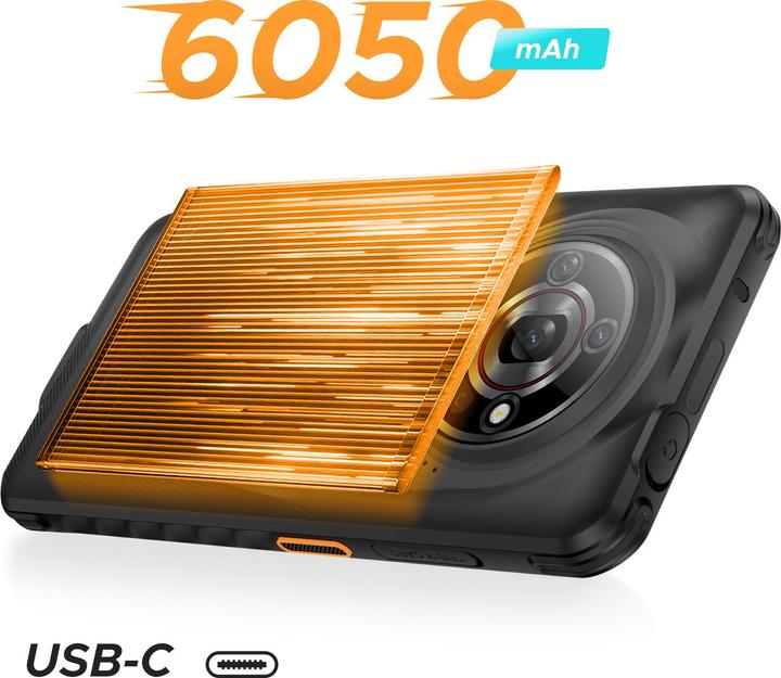 Image du produit Hammer Stossfestes Android 14 Smartphone 6,56" Akku 6050mAh (128 Go, Noir, 6.56", Double SIM, 4G)