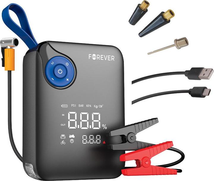 Actual product image Forever jump starter 4in1 JS-400 7200mAh black-blue (600 A, 7200 mAh)