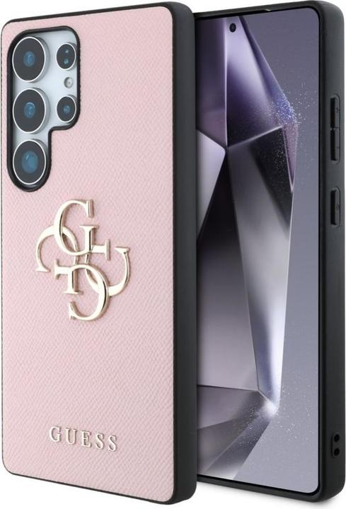 Produktbild Guess Etui Grained Big 4G Logo Small Classic Logo do Samsung Galaxy S25 Ultra rÃ³Å¼owy (Samsung Galaxy S25 Ultra)