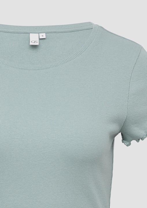 Produktbild S.Oliver T-Shirt Verkürztes Rippshirt mit Rundhalsausschnitt (L)