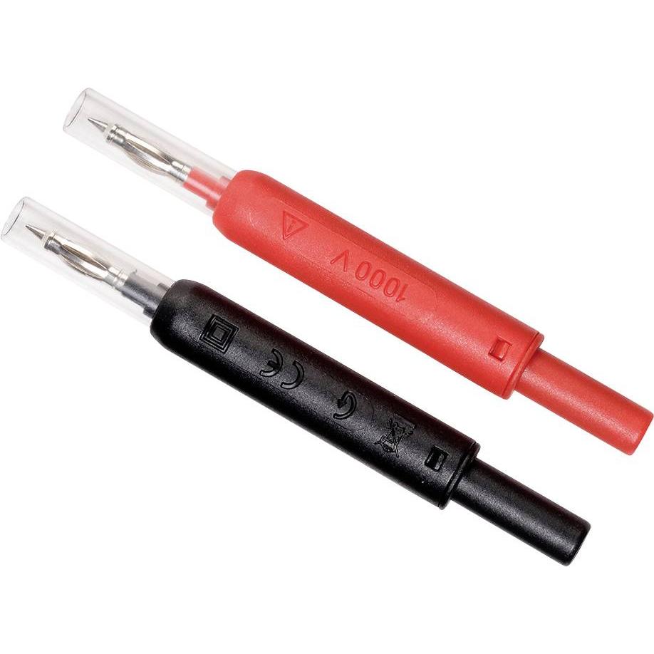 Chauvin Arnoux Spina Set di 2 sonde di prova IP2X Ø 4mm (Puntale), Misurazione, Rosso, Nero