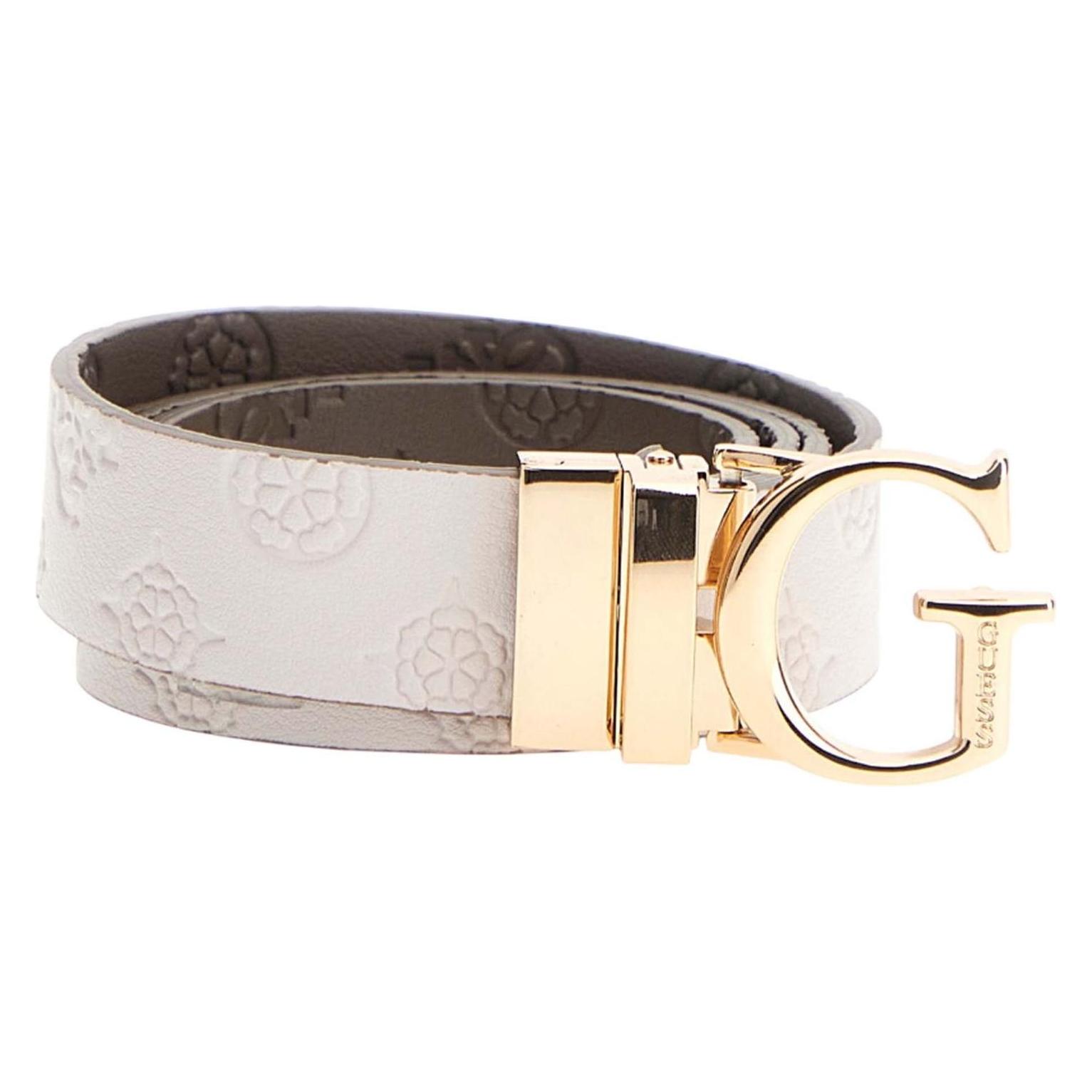 Guess, Damen, Gürtel, Jena Adjustable And Reversible Pant Belt, Beige, Weiss