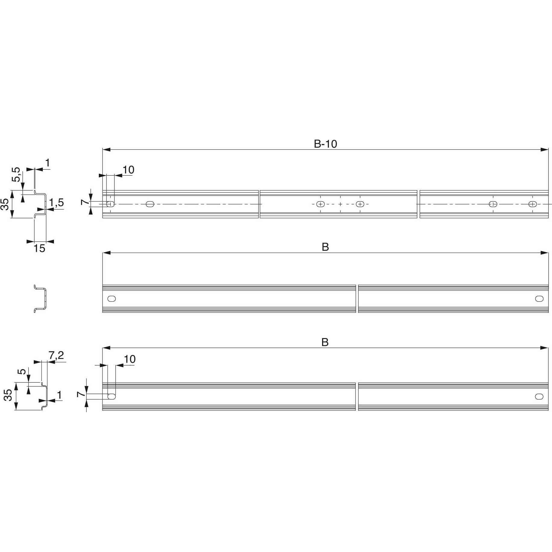 Schneider Electric Montagerahmen 300x300 4Schienen 35x7.2 NSYMD3, Serverschrank Zubehör, Grau