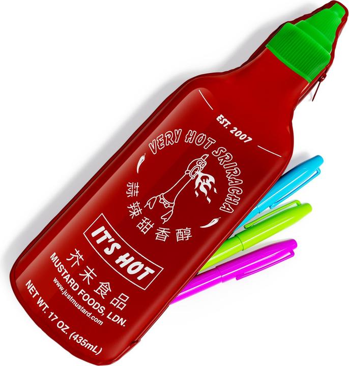 Actual product image Mustard - Sriracha Pencil Case - Red - 8 inches height x 3 inches diameter