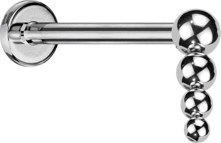 Actual product image Star Piercing Micro labret internal thread silver drop balls (without brass, Titanium)