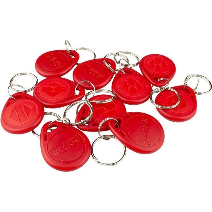JTI, Zutrittskontrolle, 10 x 125 kHz RFID-Smart-Tag - Rot (Schlüsselkarte)