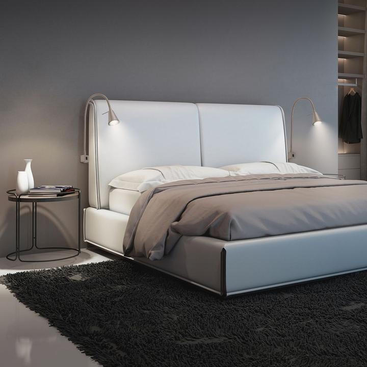 Produktbild Briloner 2er Set LED Bettleuchte Schlafzimmer Wohnzimmer Matt-Nickel (400 lm, GU10)