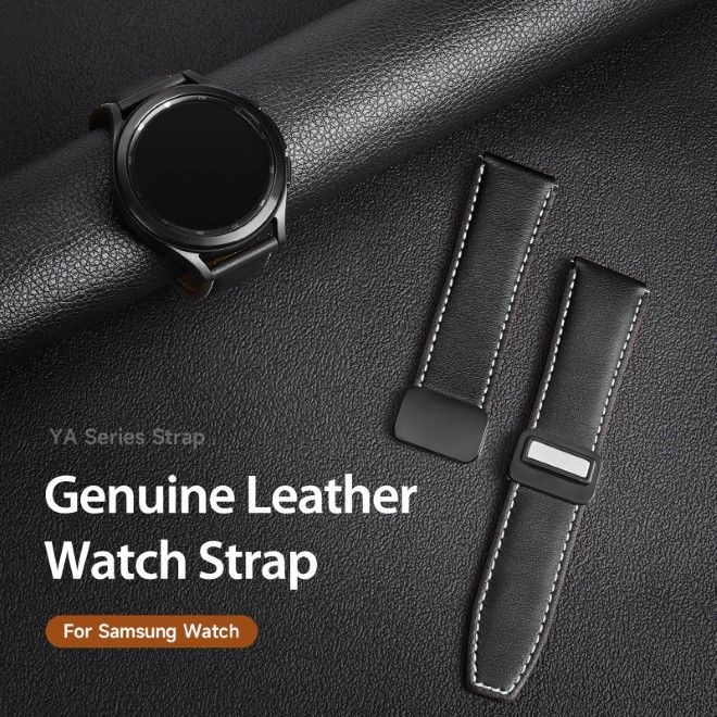 Produktbild Dux Ducis YA Series Echtleder Armband (20 mm, Echtleder, 20mm Anstossbreite, Galaxy Watch6, Galaxy Watch3 (41mm), Gear S2 Classic)