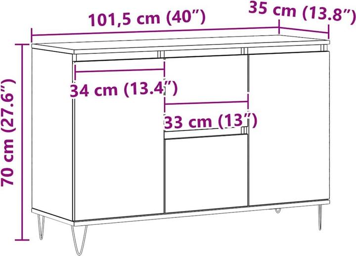 Image du produit vidaXL Sideboard (104 x 35 x 70 cm)