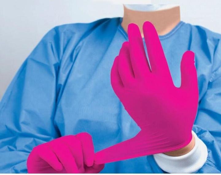 Actual product image Unigloves Magenta Pearl Nitrile Gloves Size L (L)