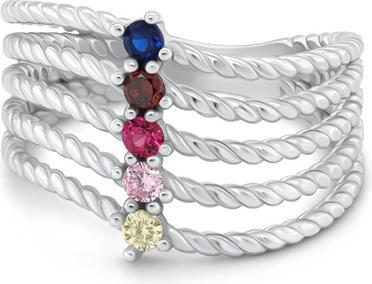 Actual product image Brilio Silver - Unique silver ring with coloured zircons RI129W - Circuit: 50 mm (50)