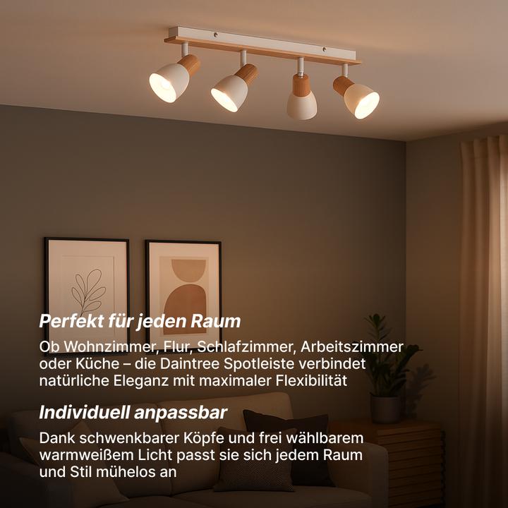 Produktbild Brilliant Daintree Spotbalken 4flg weiss/natur Mass: 16.5x57.5 (E14)