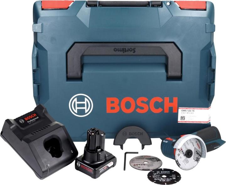 Immagine prodotto Bosch Professional GWS 12V-76 Professional Smerigliatrice angolare a batteria in valigetta L-Boxx + 1x Batteria G (76 mm)