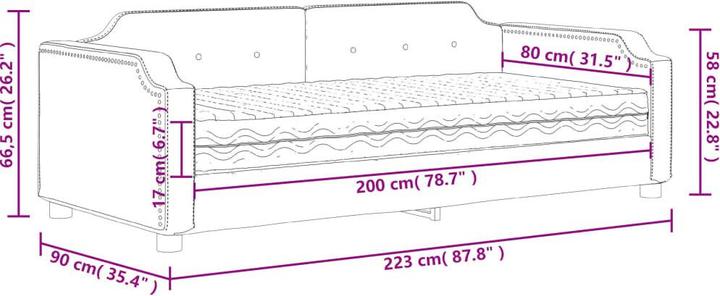 Produktbild vidaXL Tagesbett mit Matratze (80 x 200 cm)