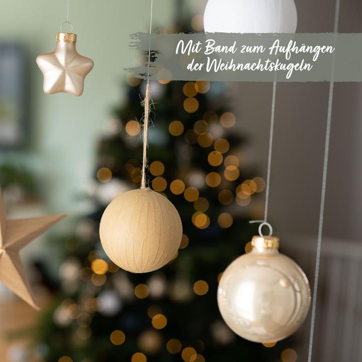 Actual product image Papierdrachen 12 papier-mâché Christmas baubles - brown (12 -part)