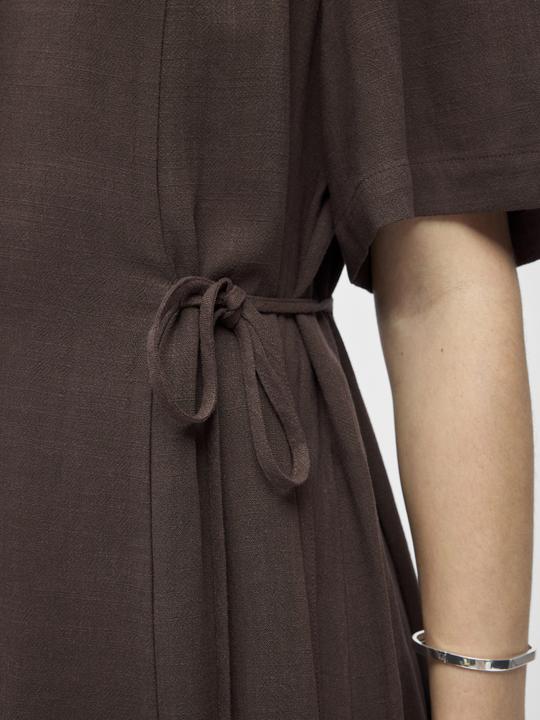 Produktbild Object Geknöpftes V-Ausschnitt Midikleid (44)