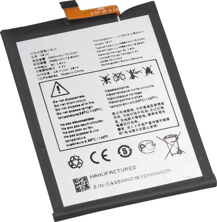 Produktbild AccuCell Akku passend für TCL 40 X, Li-Polymer, 3,85V, 5000mAh, 19,25Wh, ohne Werkzeug