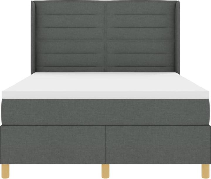 Actual product image vidaXL Box spring bed with mattress fabric dark grey (160 x 200 cm)