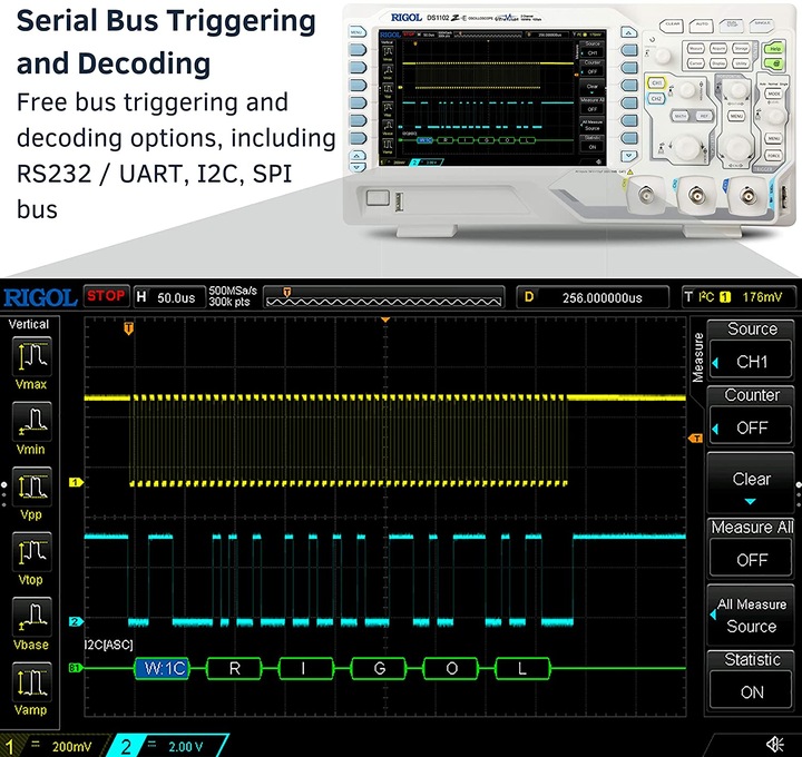 Actual product image Rigol Digital oscilloscope (CAT I)