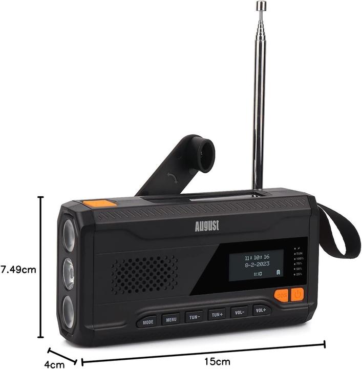 Actual product image August Kurbelradio MB290B (DAB+, FM, Bluetooth)